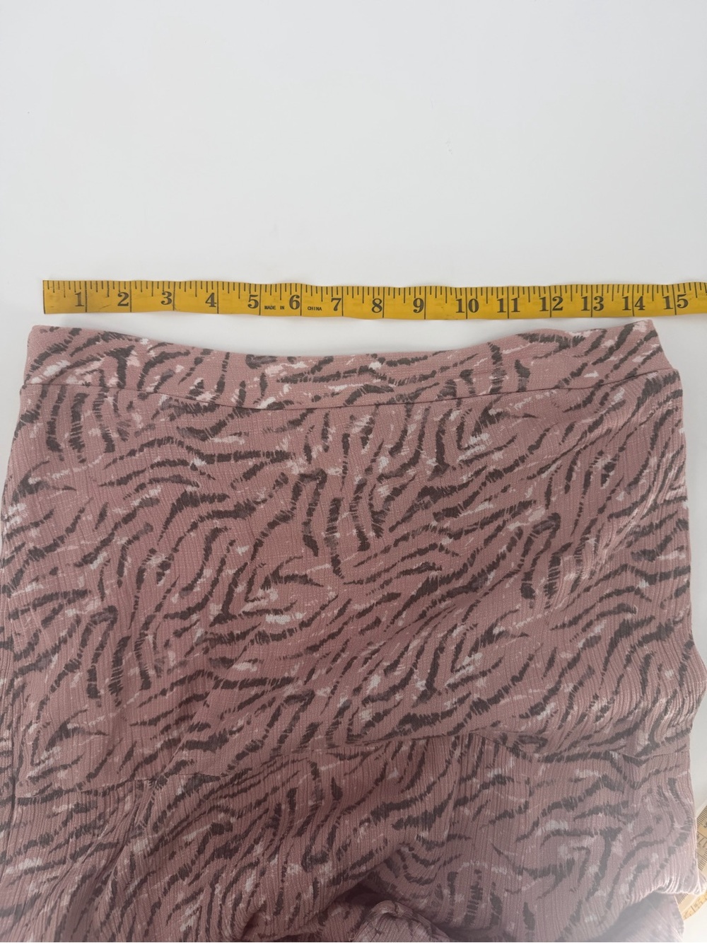 Nine West Dusty Pink Zebra Animal Print Tiered Maxi Skirt with Side Slit - Picture 8 of 9